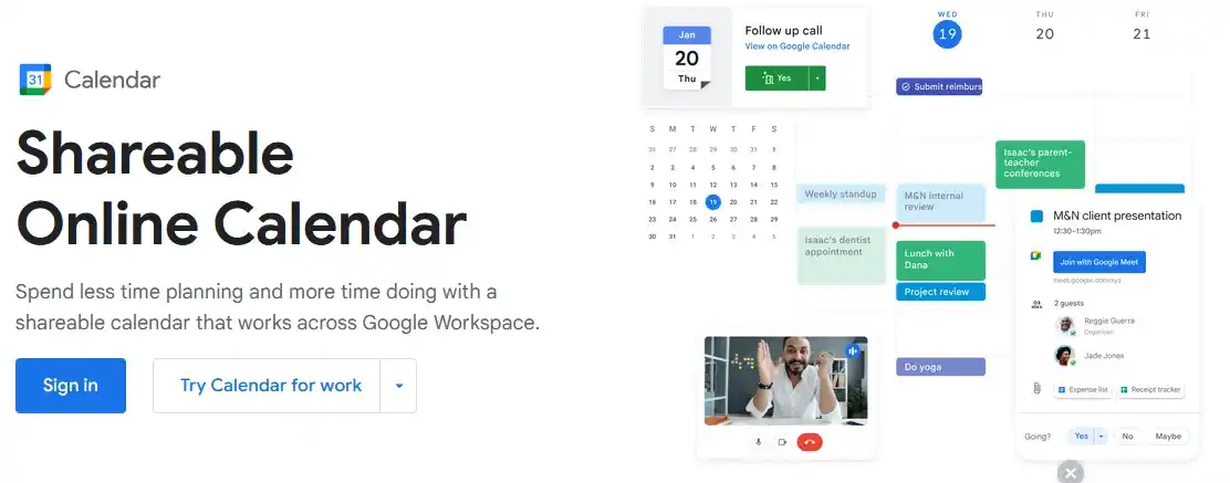 free virtual assistant resources tools guide - gcalendar