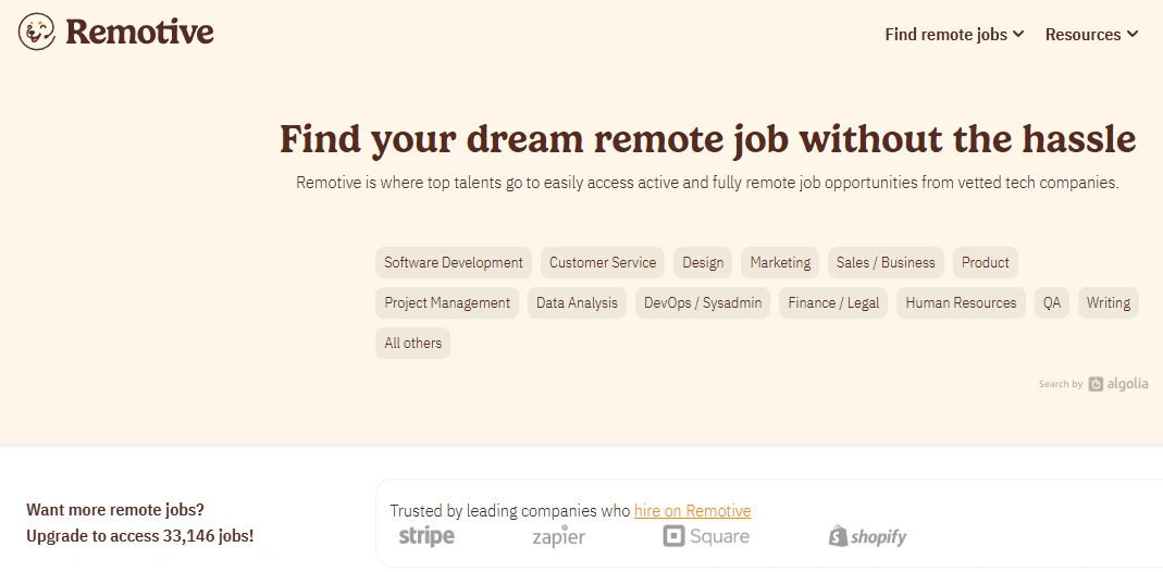 job boards for remote work - remotive